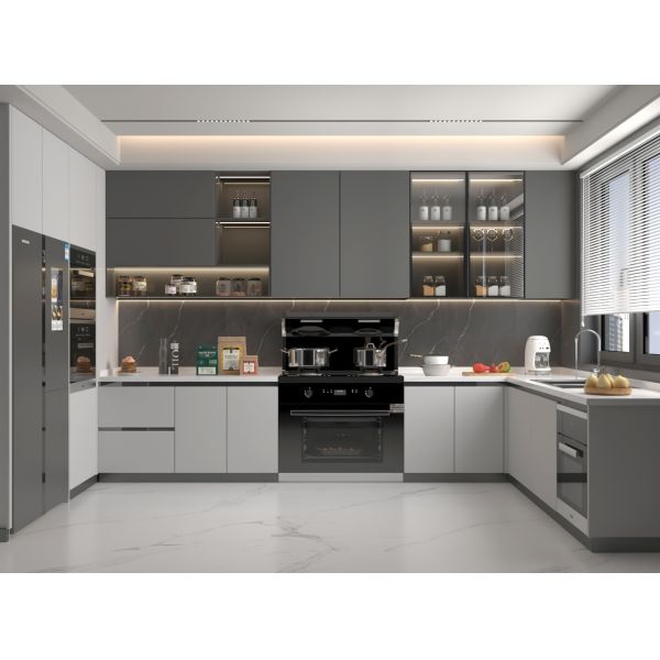 Кухонный шкаф из дробной доски MDF фанеры ПВХ ПЭТ меламина