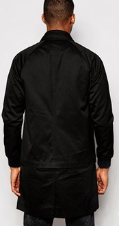 Zipper Splice Lightweight Flight Jacket Nylon / Polyester Long Windbreaker Mens