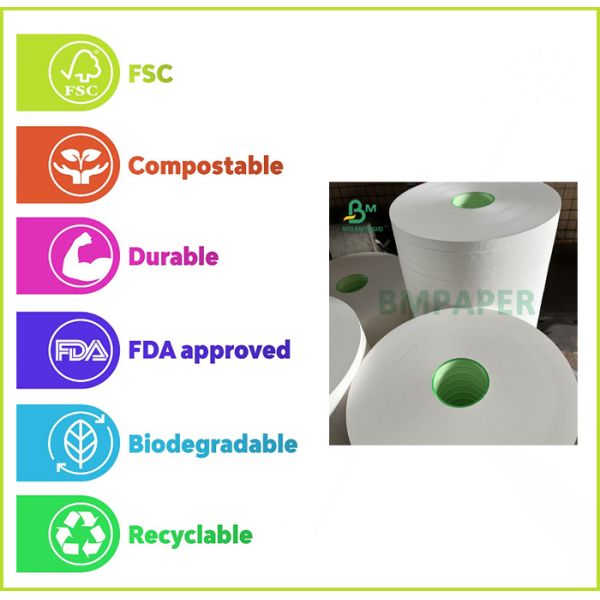 Papel blanco de 28 gramos de grado alimenticio para pajitas de embalaje 30 mm 35 mm Ecológico