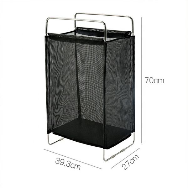 2022 Wholesale Large Nylon S304 Bathroom Kids Baby Foldable Collapsible Portable Fabric Dirty Laundry Basket with Handle