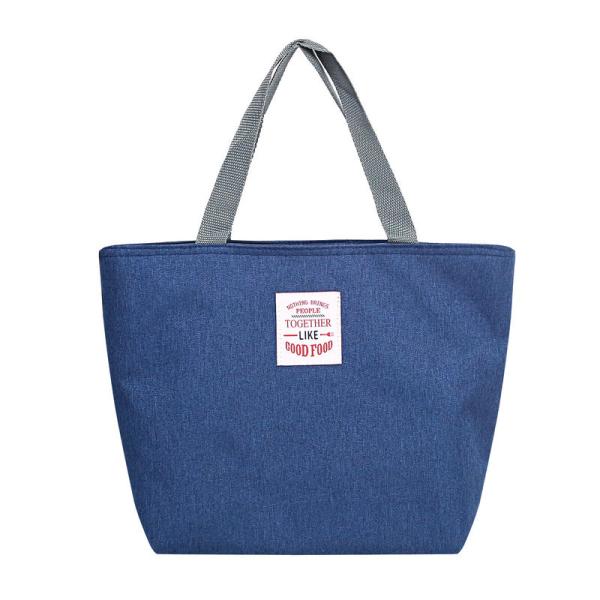 Waterproof Shantung Pongee Fabric Grocery Totes Dark Blue 25cm×25cm×12cm
