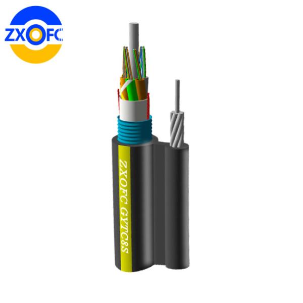 Figura exterior 8 cabo de fibra ótica, autossuficiente cabo aéreo de GYTC8S