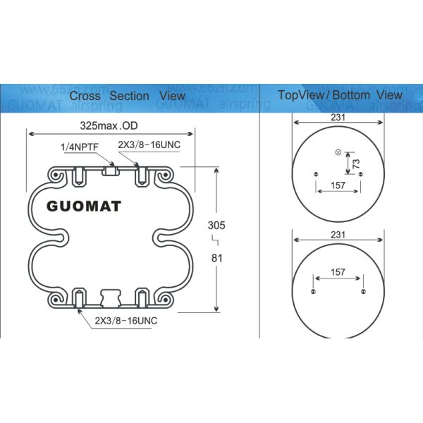 Варочный мешок весны воздуха FD330-22 Firestone W01-358-7180 резиновый замысловатый для частей тележки и трейлера