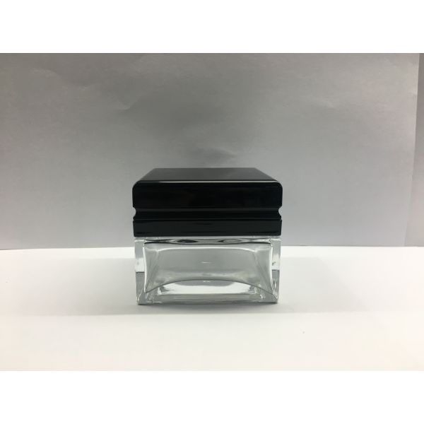Square 30g 50g Glass Cosmetic Jars Skincare Packaging Cream Bottle