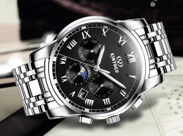 KINYUED J015-2 Luminous OEM Custom Watches Waterproof Stainless Steel Strap Automatic Mechanical Men's Watch