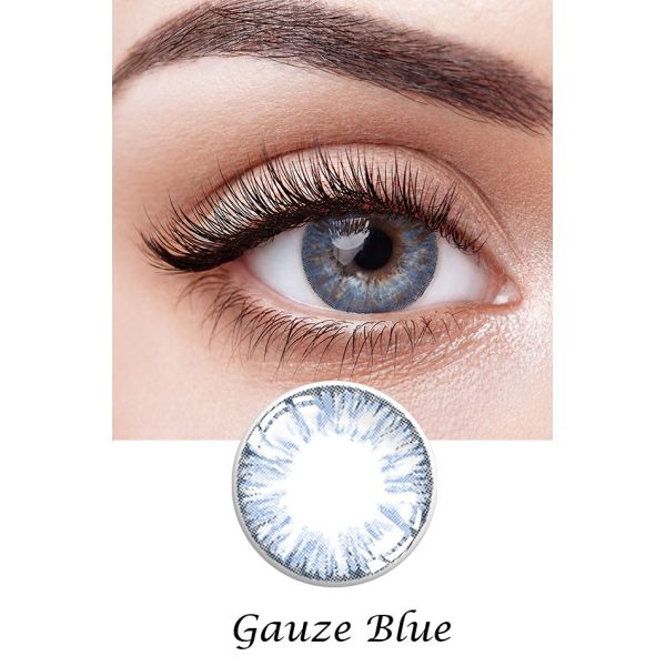 ODM Natural Looking colored 3Tone Blue Eye Contact Lenses Non Prescription Yearly