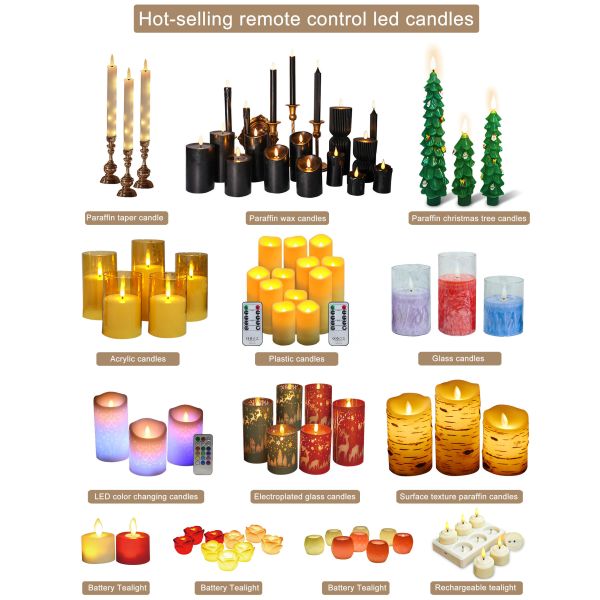 OEM ODM Battery Operated Candle Light Customized LED Flameless Candles With Timer