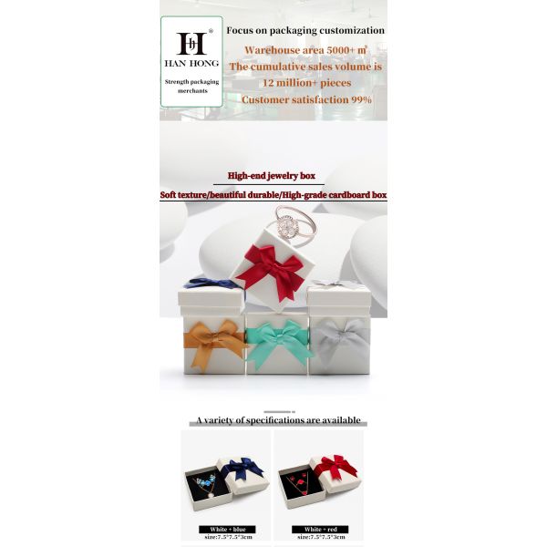 Logo personnalisé de luxe Petit carton bijoux de stockage Boîte de papier d'emballage Matériau de velours