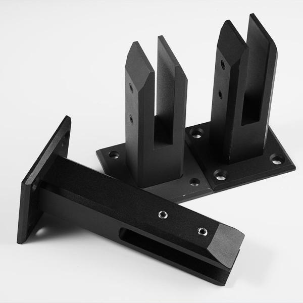 Balcony Tinted Black Aluminum Handrail Profile U Channel Clamp Glass Railing
