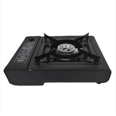 Cozinha de gás portátil para exterior preta, fogão de campo de propano de queima única