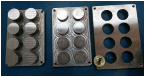 Full Hydraulic Type Cosmetic Powder Press Machine For Bottom Up Blusher