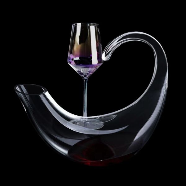 Vente en gros Decanteur de vin de cristal artisanal Aérateur 750 ml Distributeur-Prêt Carafe de luxe