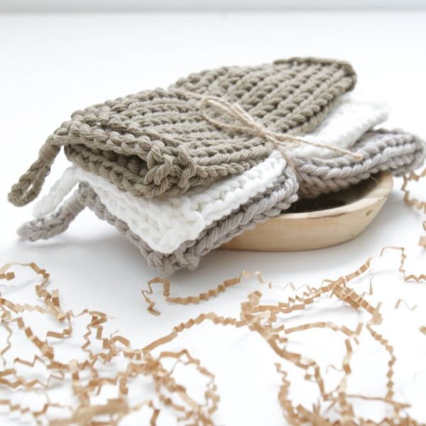 Y-F Neutral Large Washcloth Crochet Dishcloth Cotton Wash Cloths Kitchen Rags Dish Rag Durable Dishcloth