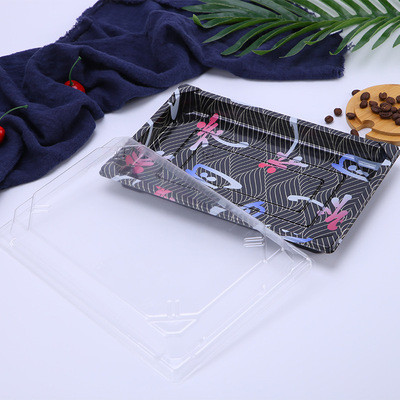 Recycled Coated Paper Sushi Takeaway Boxes Fruit And Vegetable Packaging