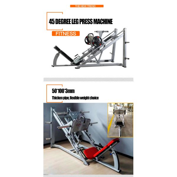 Steel Q235 45 Degree Leg Press for Fitness Commercial Body Building Machine Equipment