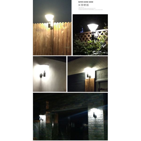 Diamond Cover Solar Wall Lights Outdoor Waterproof Solar Modern Style Simple Garden Villa LED Wall Lamp