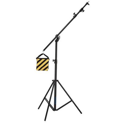 Two Way Rotatable Aluminum Adjustable Tripod Boom Light Stand with Sandbag for Studio Photography Video
