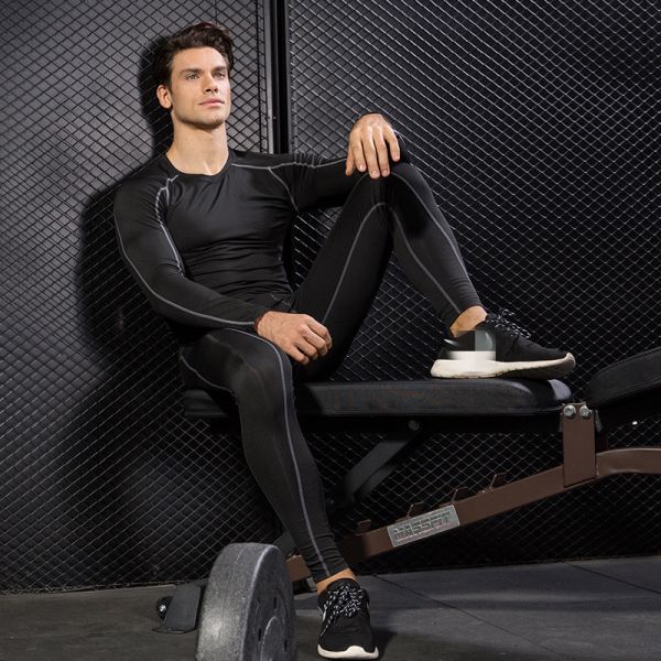 Оптовая дешевая фитнес гимнастика Зимние мужские брюки набор длинное нижнее белье