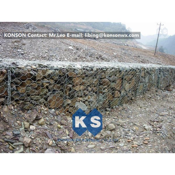 Heavy Hot Dip Galvanized Wire PVC Coated Stone Cages Gabions Basket Construction