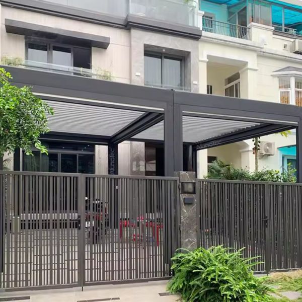 Easy To Install Weather Resistant Aluminum Gazebo Made in with Retractable Canopy