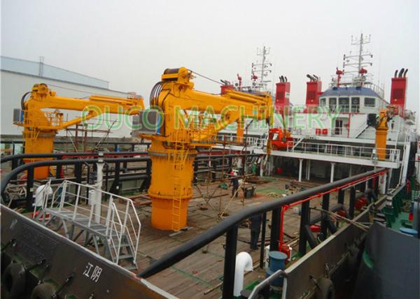 Steel Structure Offshore Pedestal Crane , 30m Pedestal Hydraulic Boom Crane