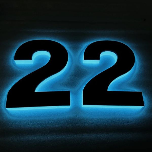 Custom 3D Stainless Steel Acrylic Blue Backlit LED Letter Sign
