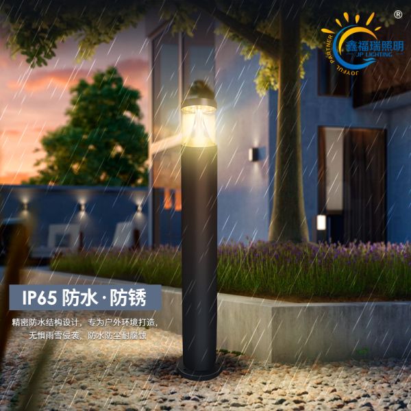 LED Bollard Light AC220V DC24V Cylindrical Shape Bridgelux LED 3000K DIA108MM Premium Aluminum For Lawn Pathway