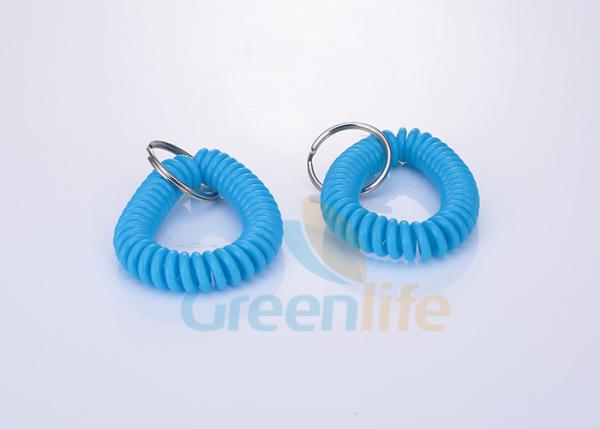 Protective Spiral Stretchy Wrist Keychains Durable Flat Weld For Badge Holder