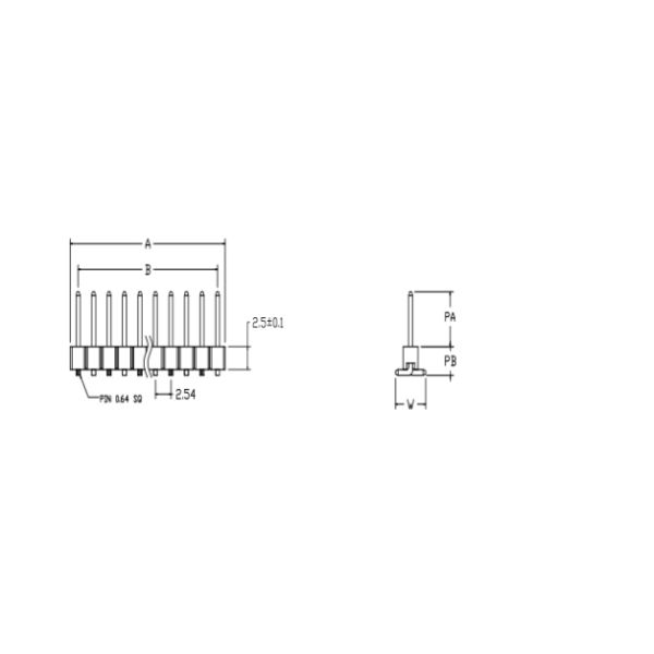 Reverse Feet SMD Male Pin Header Connector 6 Pins Contact Resistance 20mΩ Max