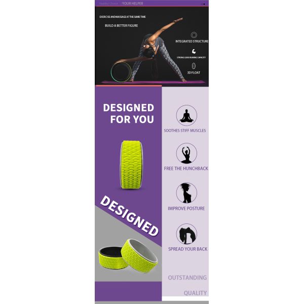 33CM X 13CM Sports Pilates Yoga Exercise Wheel ECO Core Flexibility For Back