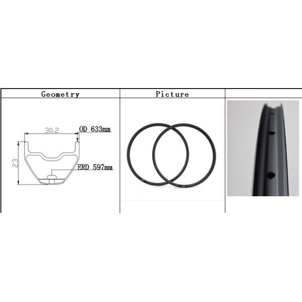 New super strong carbon 29 inch mtb hookless rim carbon fiber 29er MTB wheel 30.2 mm width