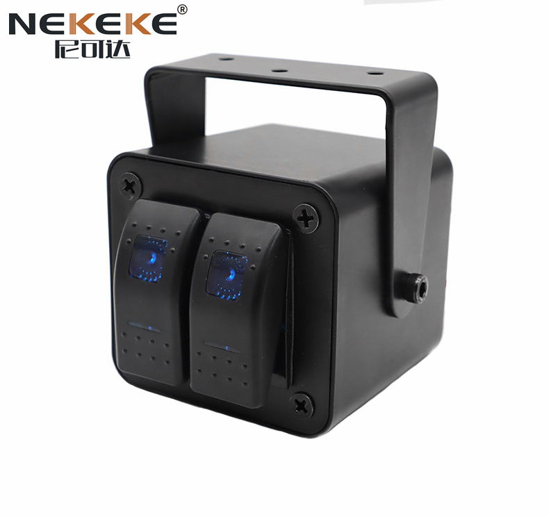 Marine Switch Panel Rocker Switch Box IP66 Waterproof 12V DC Aluminum Construction for Boat Truck RV