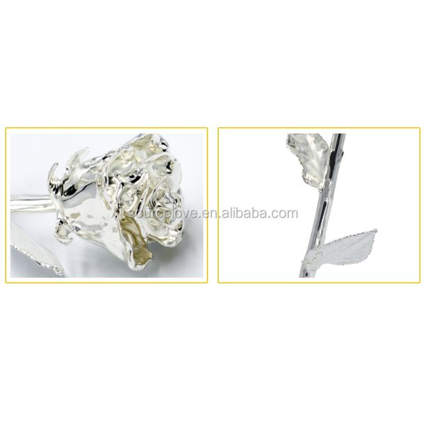Silver  Dipped Rose With High Quality Gift Box Forever Gold Rose for Mother's Day Gift and Christmas Gift