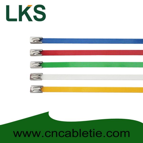 4.6*350mm 201,304,316 grade epoxy polyester coated Ball-lock ss cable ties