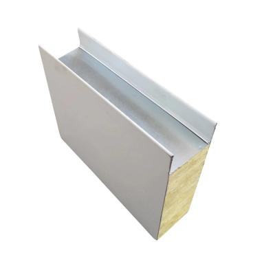 Contemporary Design Hotel Roof and Wall Tiles Fireproof Sound Insulation 50mm Rock Wool Sandwich Panel with Metal EPS PU Foam Core Material