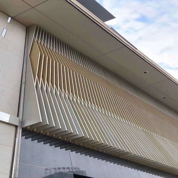 Triangular Baffle Exterior Facade Panels Aluminium 4000mm 2.85mm Thick