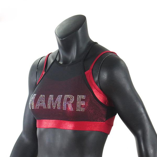 Cool Style Cheer Dance Clothes Red Color With Heart Shape OEM Service