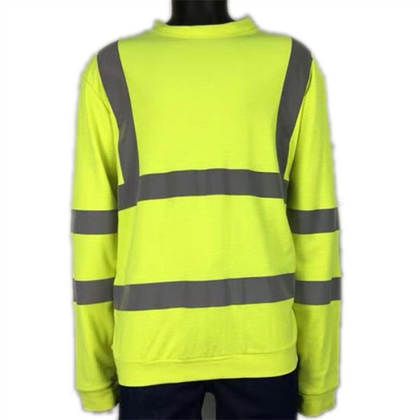 High Visibility 100 Percent Cotton Reflective Shirts FR Fleece For Construction Workers