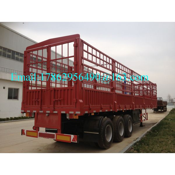 Bulk Cargo Transport Heavy Duty Semi Trailers High Wall Fence Truck 60 Ton