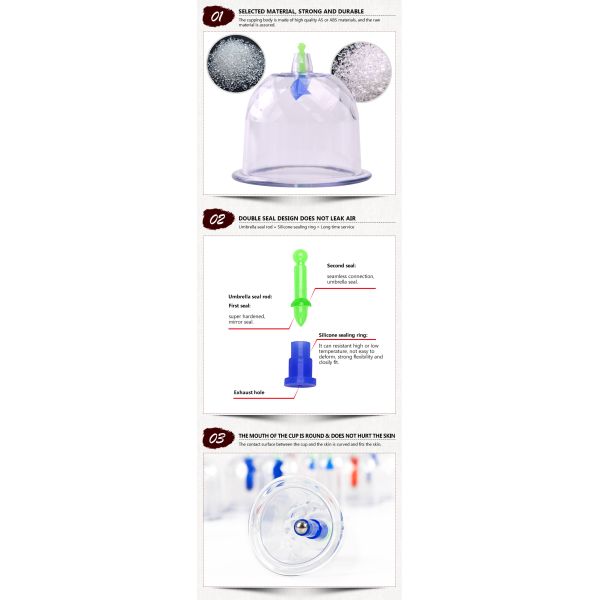 Thick Cupping Wall 32pcs Health Medical Massager Vacuum Suction Hijama Cups Cupping Set