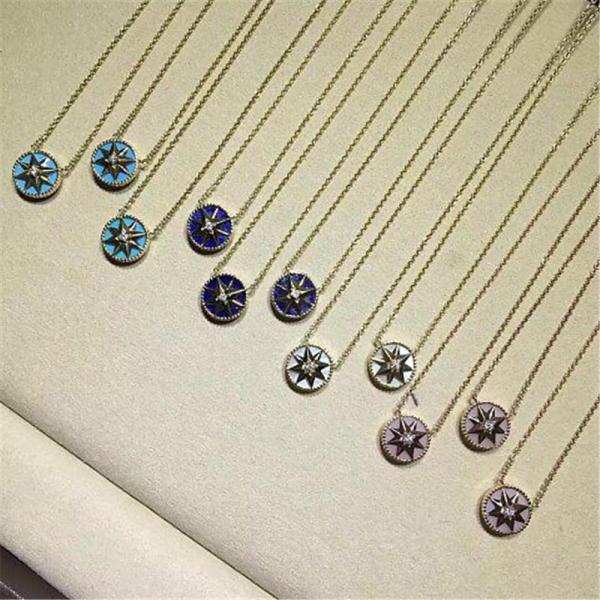  diamonds of star disk necklace 18kt gold  with yellow gold or white gold