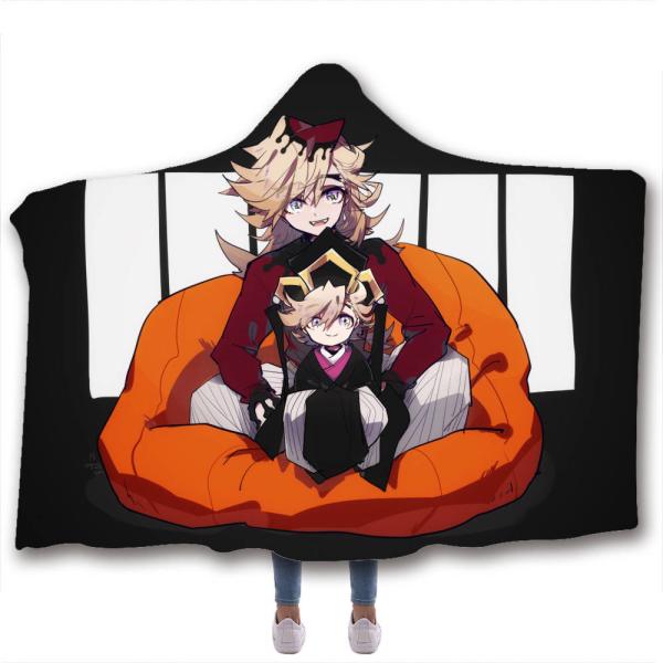 Anime children's adult hooded blanket velvet fabric rectangular hand washable