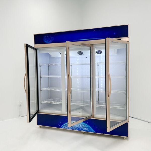 Supermarket Clear Door Fridge Vegetable Showcase Refrigerator