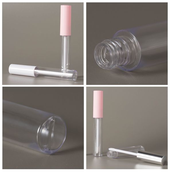 OEM ODM Clear Round Lip Gloss Containers Wand Tubes UV Coating