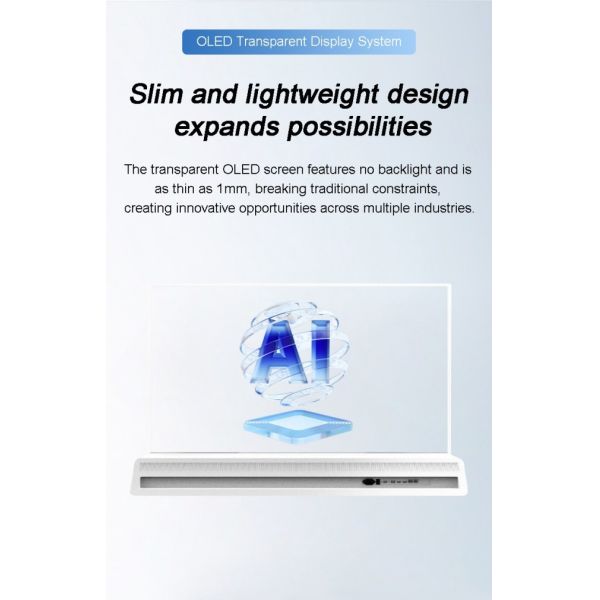 Ultra Thin Transparent OLED Display Monitor HD Clear See Through Digital Oled Panel