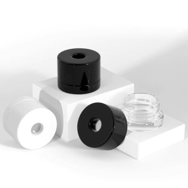 Поп Jar Вакуумный герметичный хранилище Jar 4 мл Черный Pop Glass круглые контейнеры Концентрировать банки с крышками