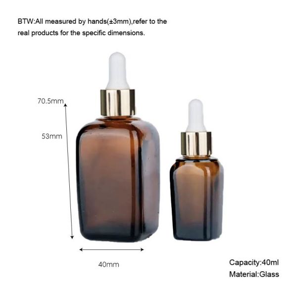 40 мл Прозрачные косметические бутылки капельницы Коричневые стеклянные бутылки капельницы