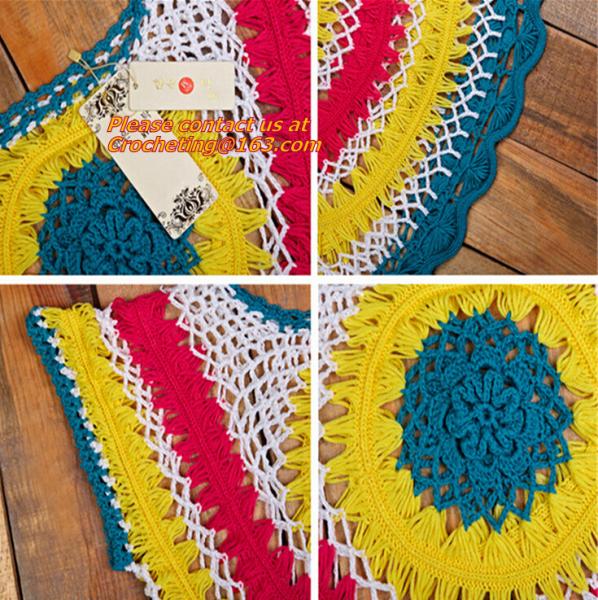 Crocheted pullover, spring summer women's crocheted sleeveless pull over top with stretch