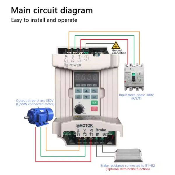 Custom Sensorless Vector Control AC Drive VFD Inverter 220V/380V 5.5KW for Industrial Automation
