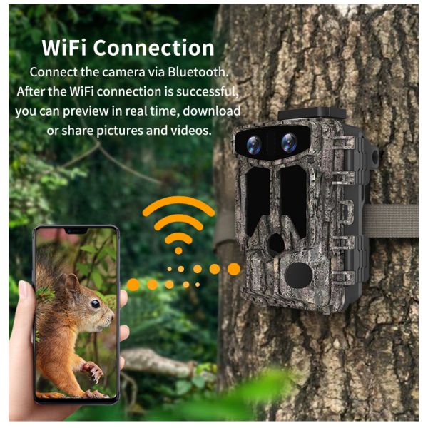 4k Hunting Game Camera Dual Lens Outdoor Waterproof Trail Wildlife